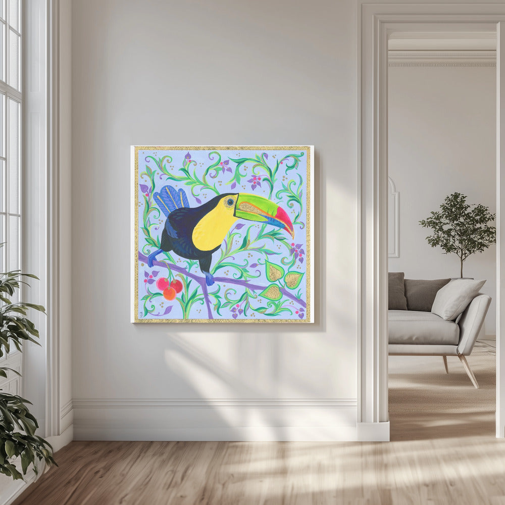 Colorful Beak Perched On A Branch | Canvas