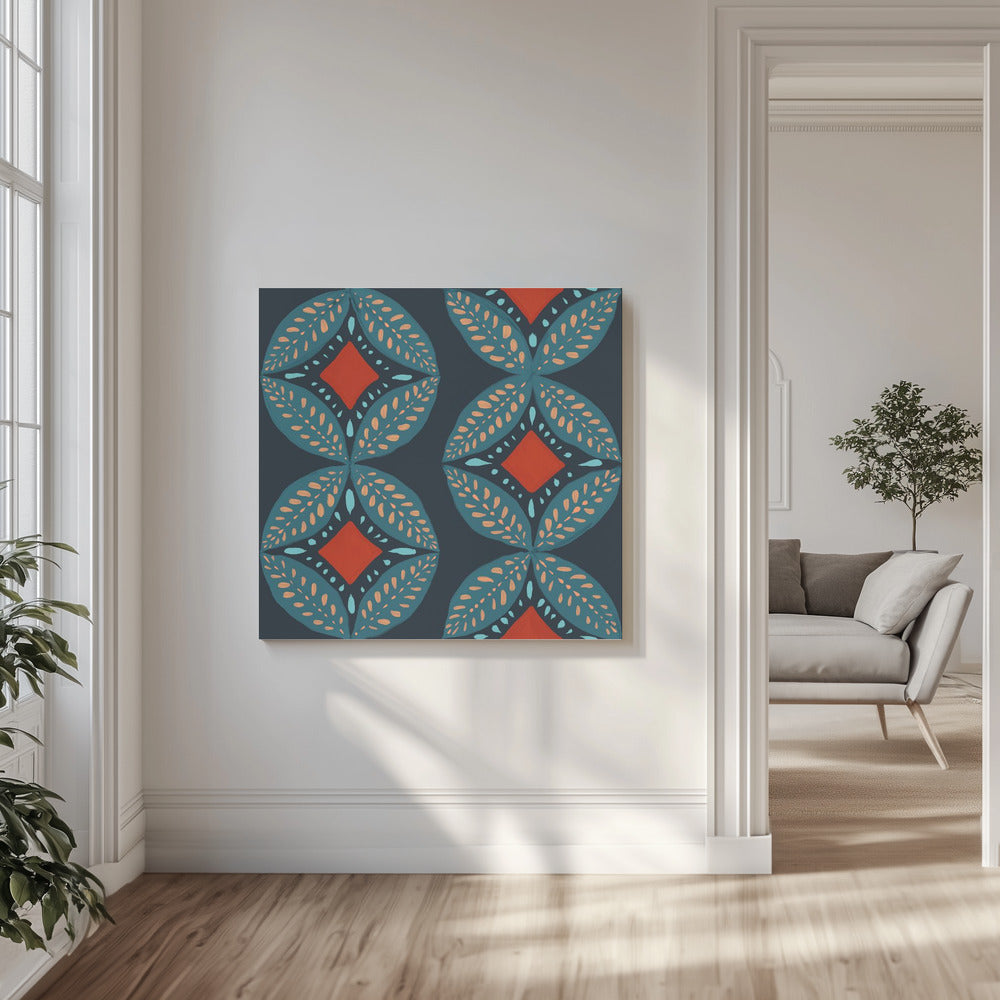 Geometric Leaves Modern Medallion Mosaic | Canvas