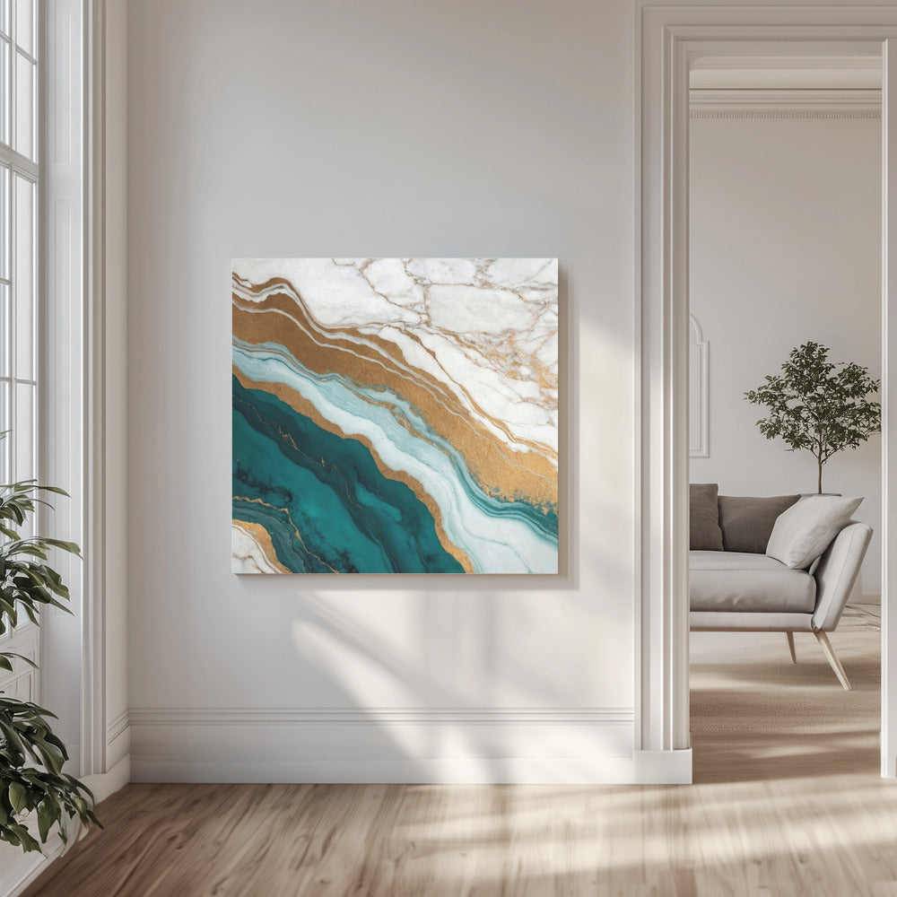 Golden Vein Waves | Canvas