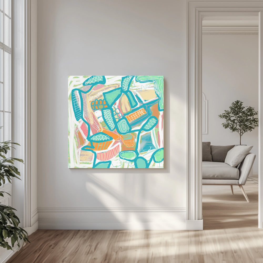 Blue and orange pattern | Canvas