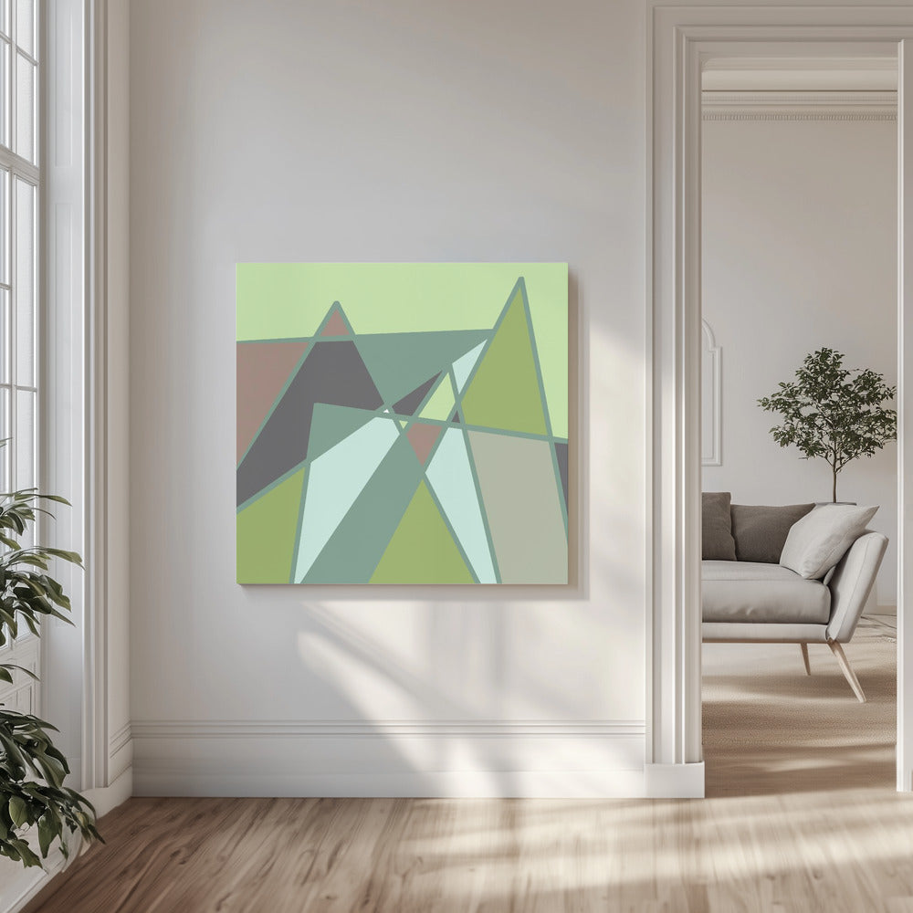 Golden abstract mountains | Canvas