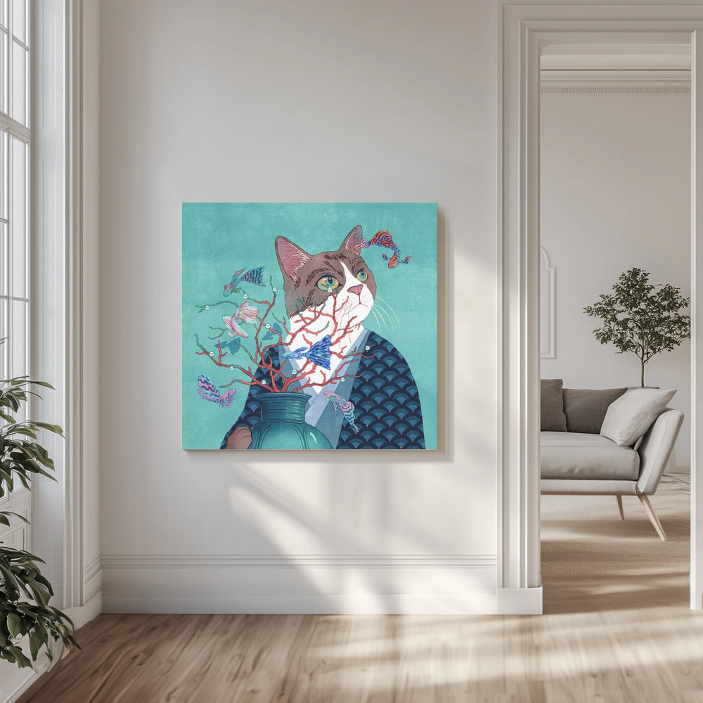 Cat and Fish | Canvas