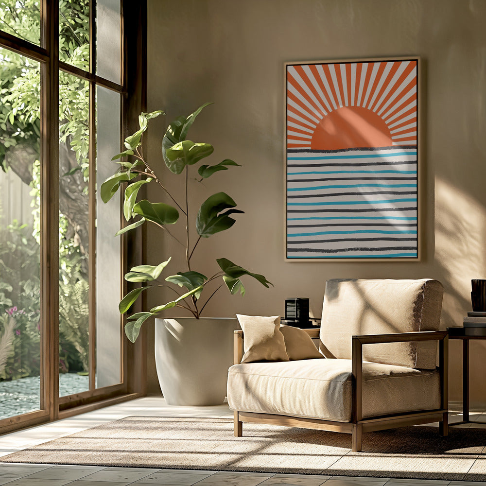 Red Sun and Sea | Poster