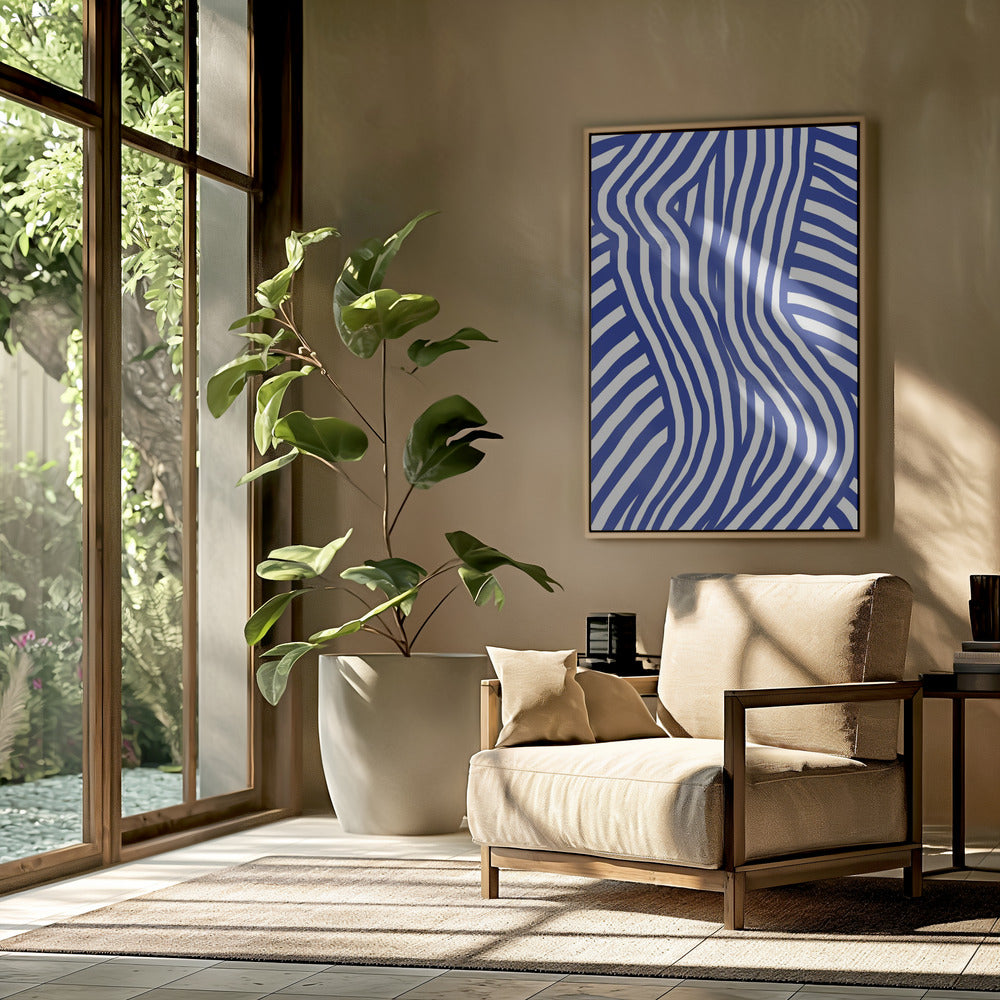 Blue and White Striped Nude | Poster