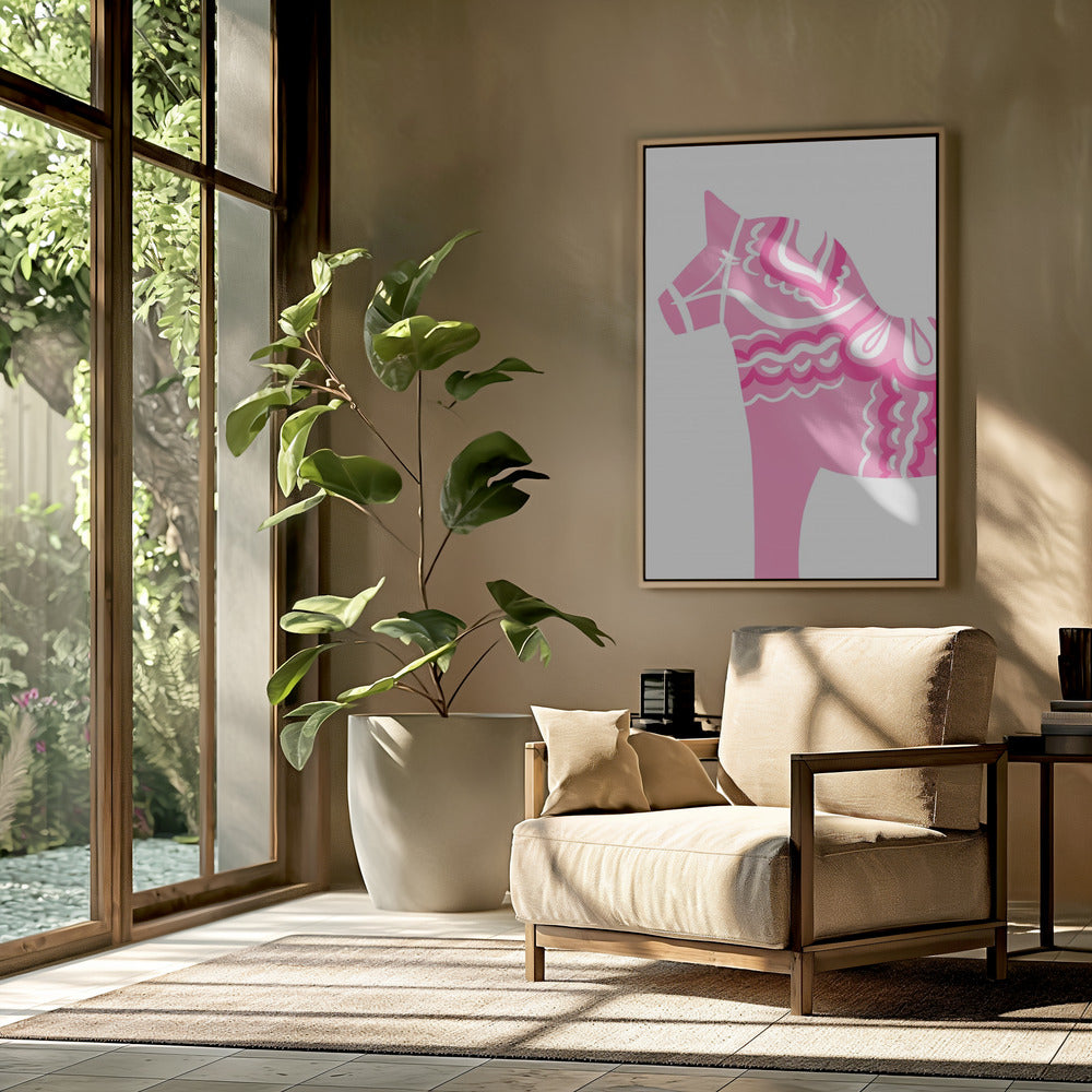 Pink Dala Silhouette | Poster