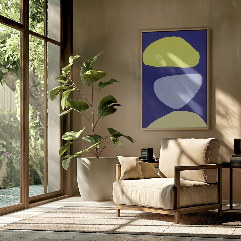 Abstract Forms Blue and yellow | Poster