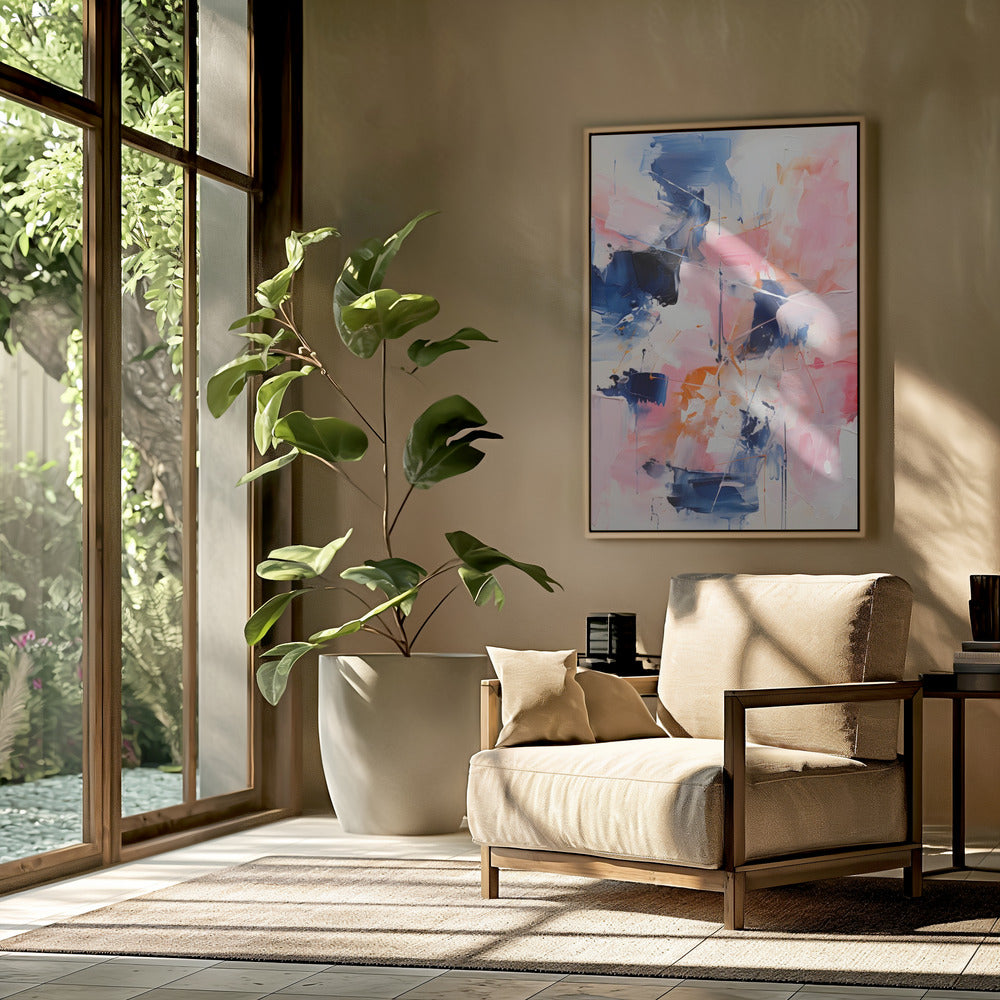 Blush Indigo Abstract Print Second 4x | Poster