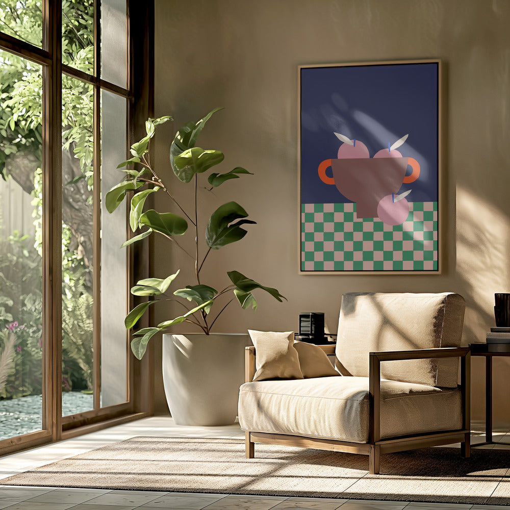 Fruit Bowl with Pink Apples | Poster