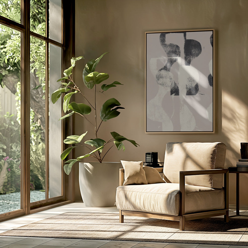 Tango – Organic Shapes in Black and Beige | Poster