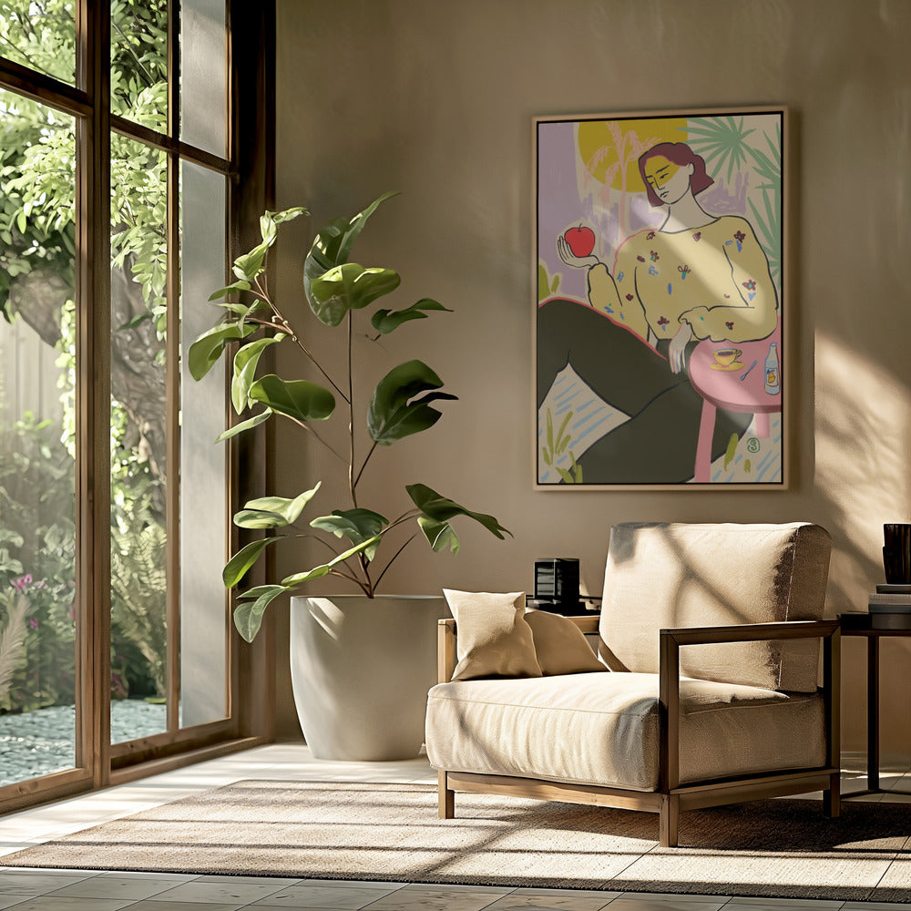 Woman With Apple | Poster