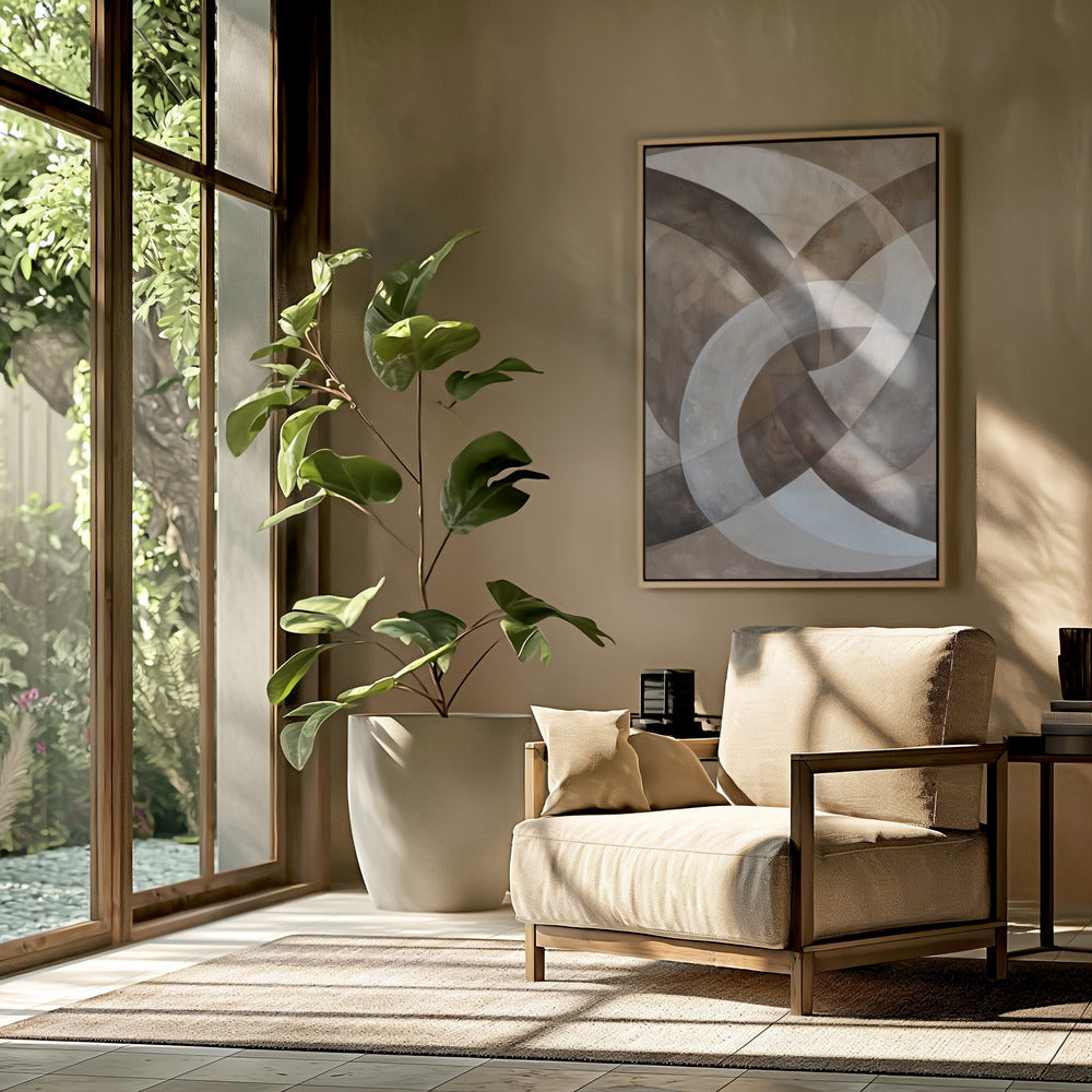 Abstract Art Beige Brown Geo Abstract | Poster