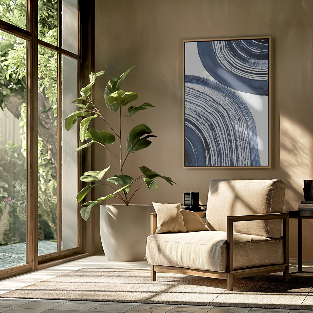 Blue Concentric Waves | Poster