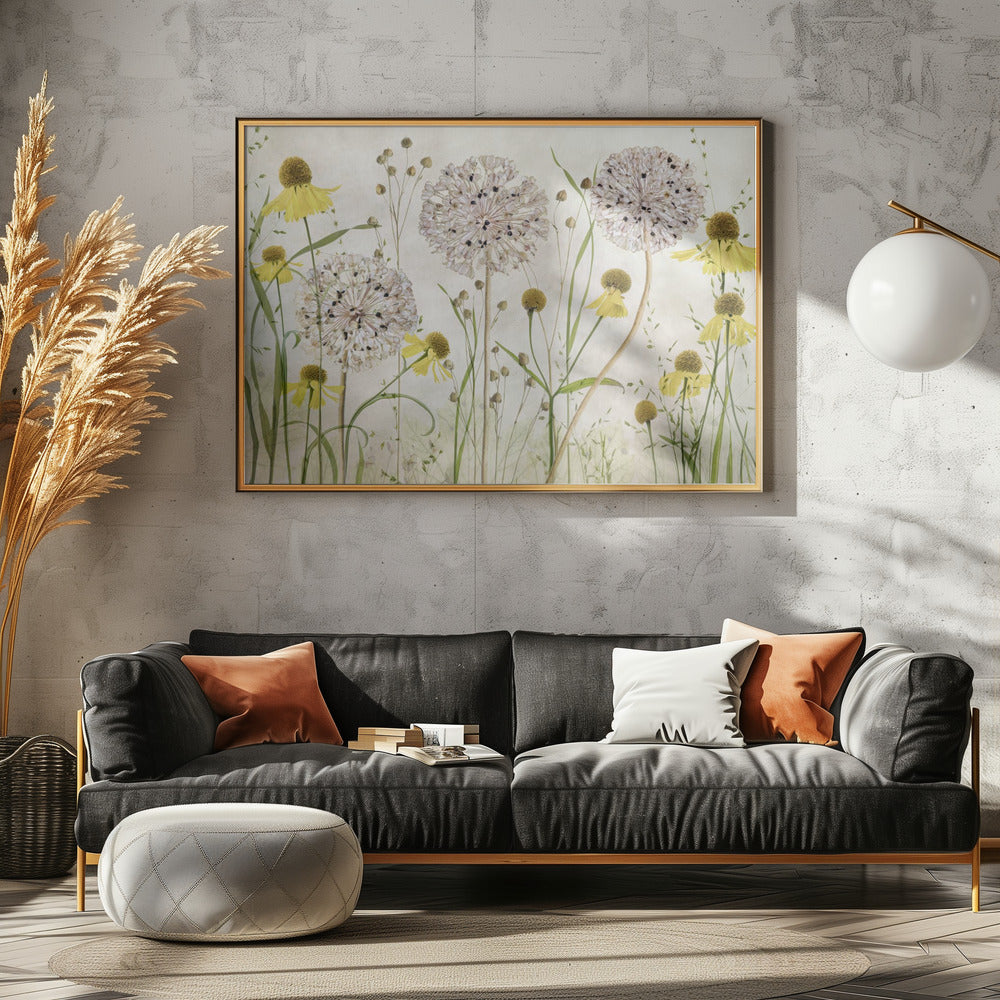 Alliums and heleniums | Canvas