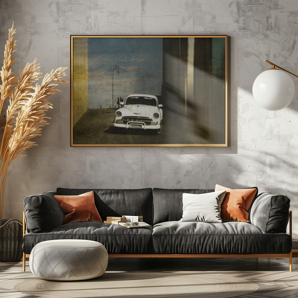 A white car in Havanna | Canvas