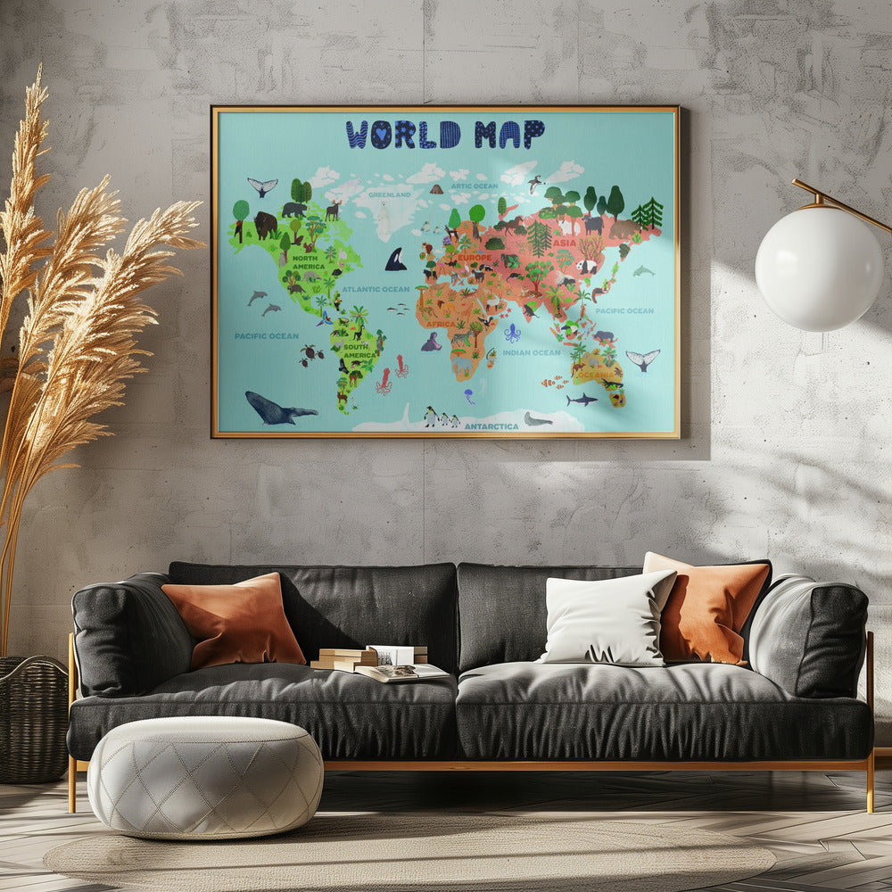 World map for kids | Canvas