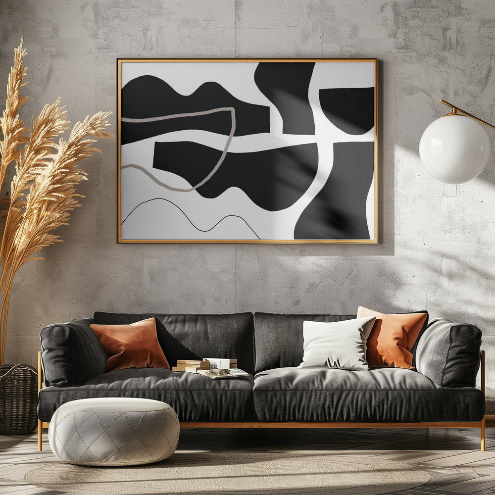 Black Shapes On A White Background | Canvas