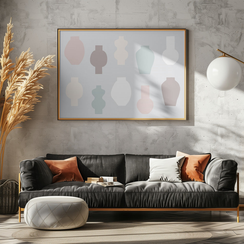 Abstract Vases Pastel | Canvas