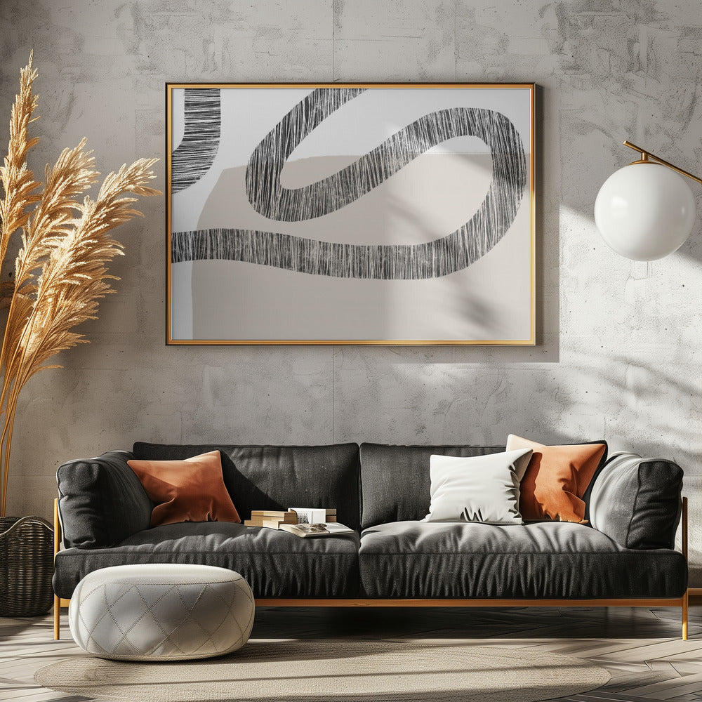 Textured Lines Over A Beige And White Background | Canvas