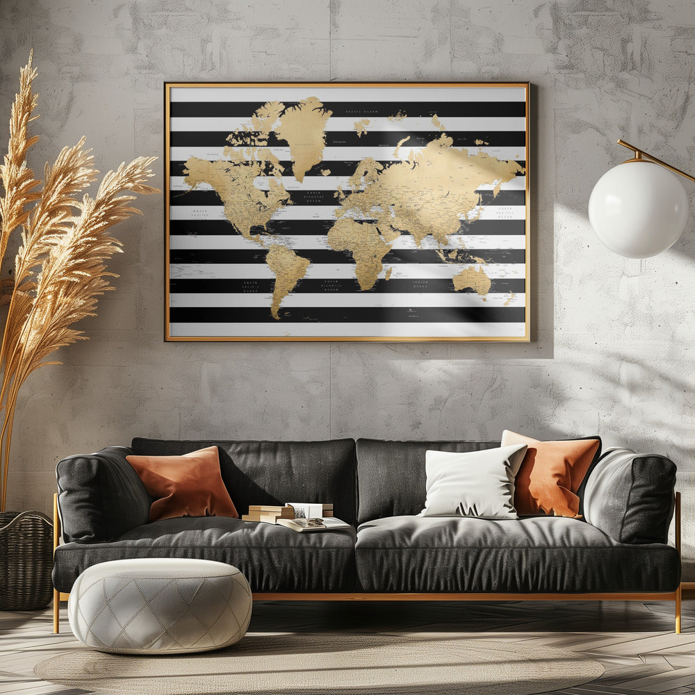 Detailed world map with cities, Harper | Canvas