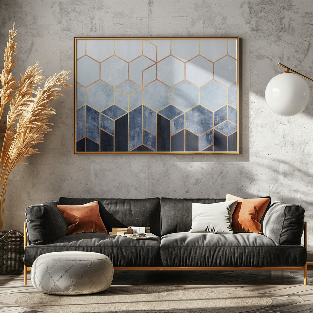 Soft Blue Hexagons | Canvas