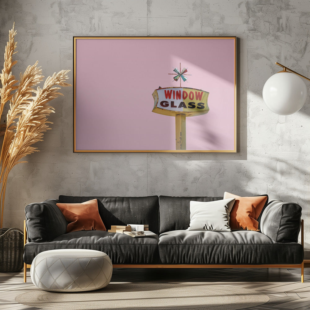 Atomic Pink Starburst Vintage Sign | Poster
