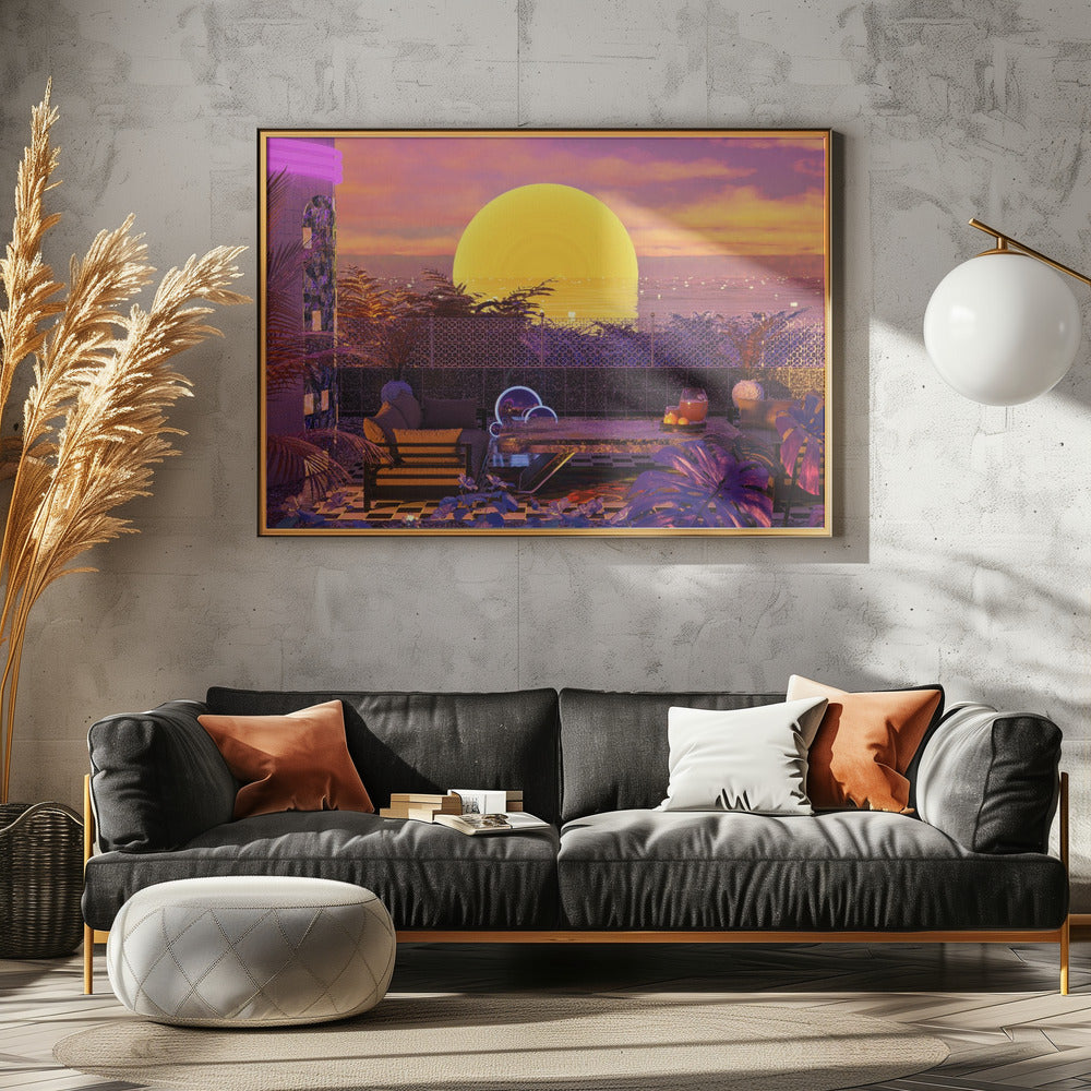 Retro Futurism Vaporwave Sunset | Canvas
