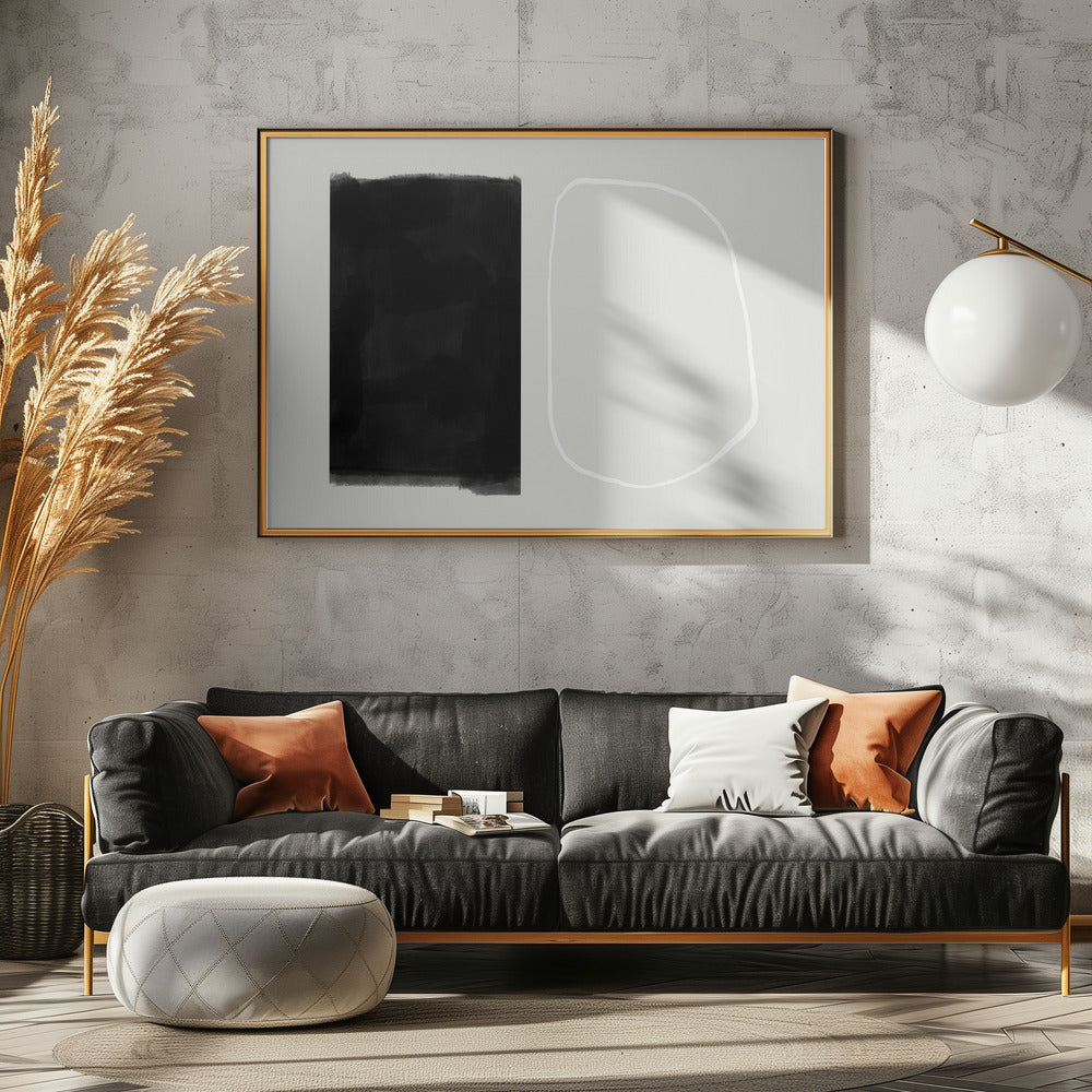 Solid Black Rectangular Shape | Canvas