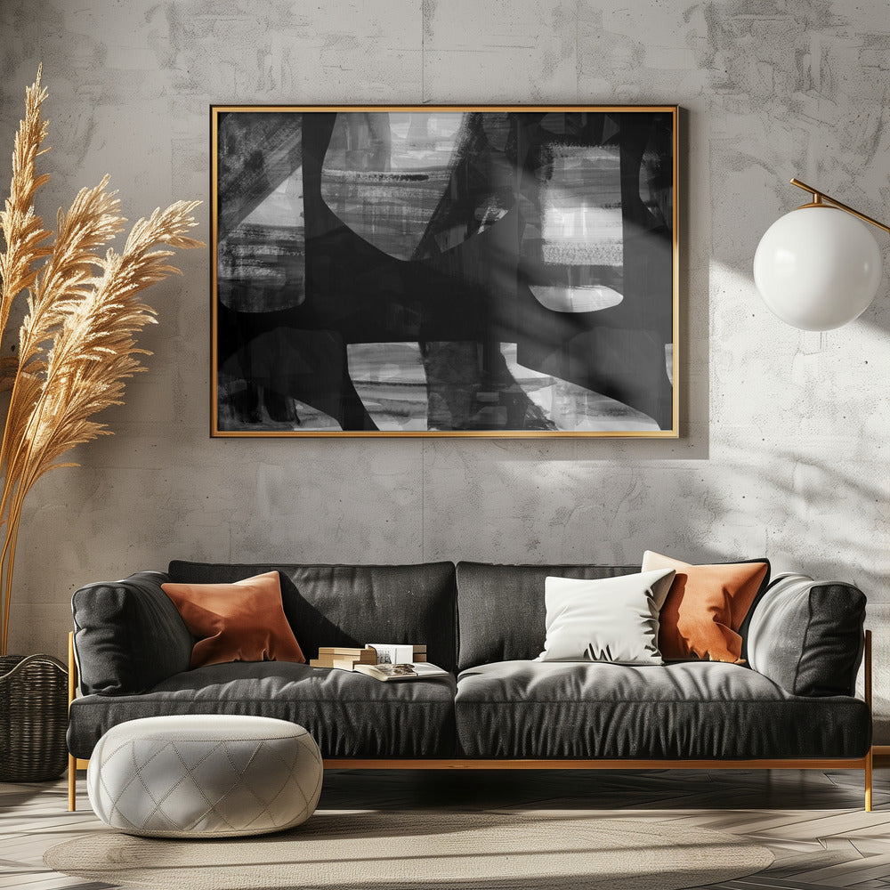 Abstract Black Night Shapes 2 | Poster