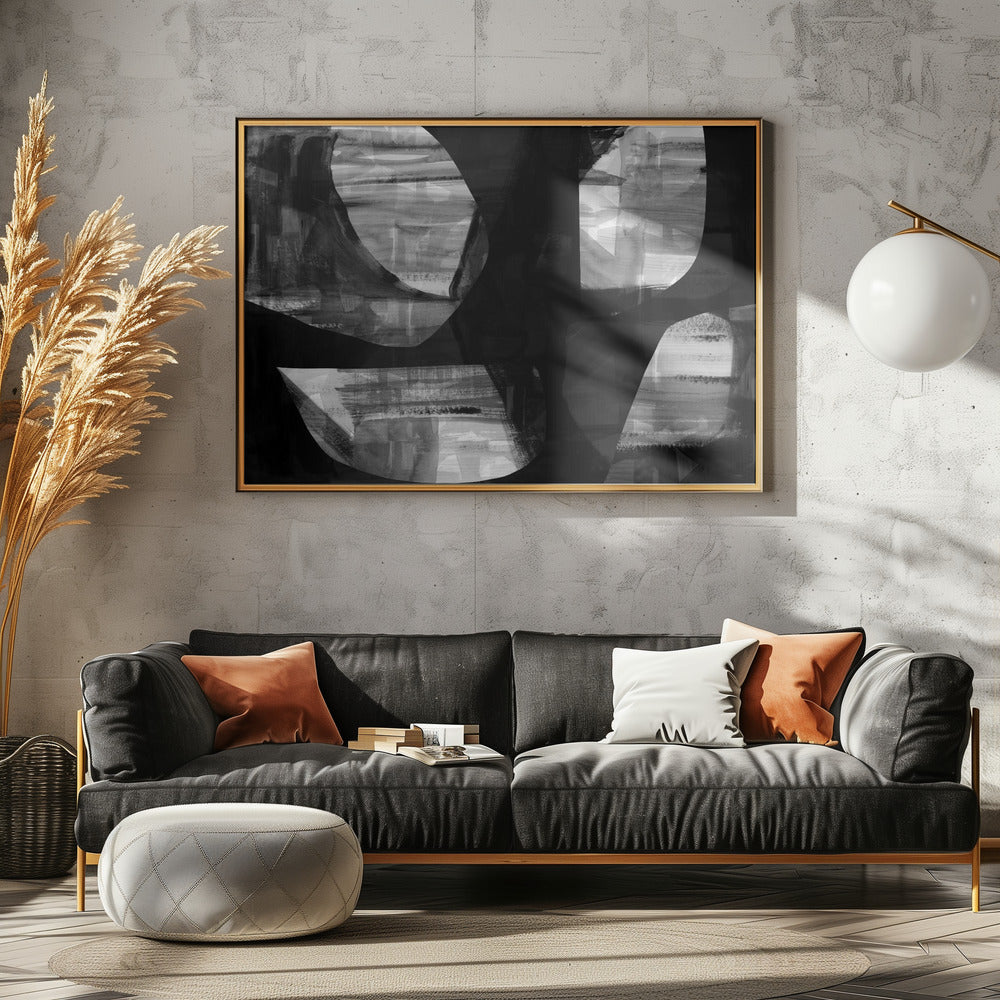 Abstract Black Night Shapes 3 | Poster