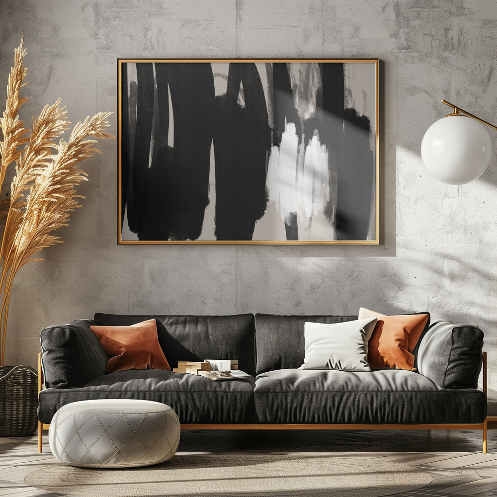 Expressive Black and White Brushstrokes | Canvas