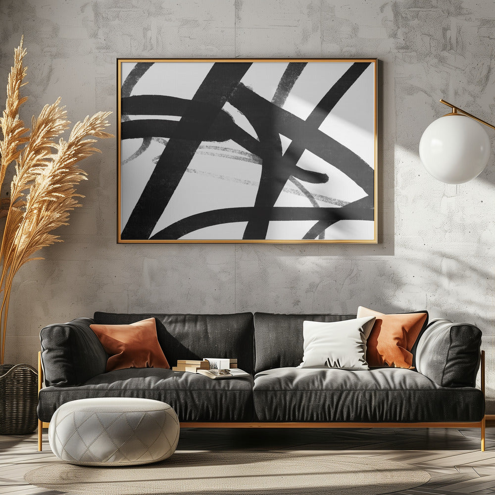 Bold Black Brushstrokes | Canvas
