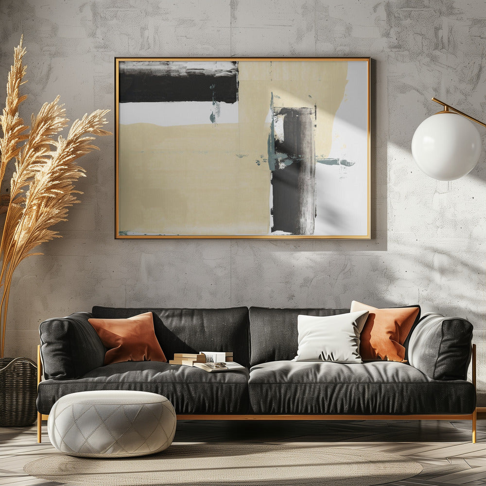 Neutral & Black Art Print No 2 | Canvas