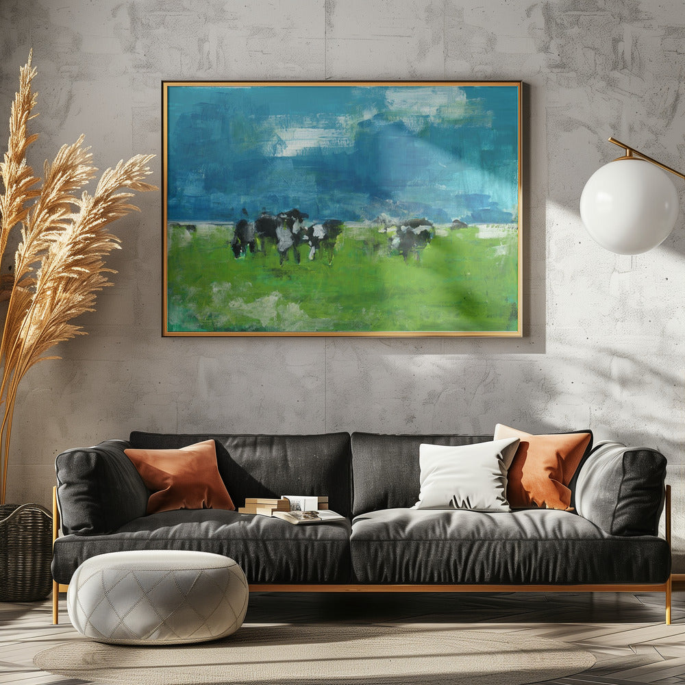 Cows In Landscape Print No 1 | Poster