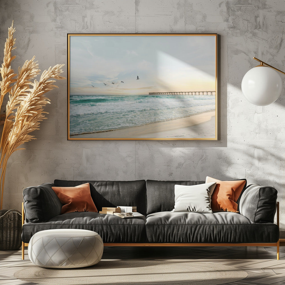 Birds At Pier | Canvas