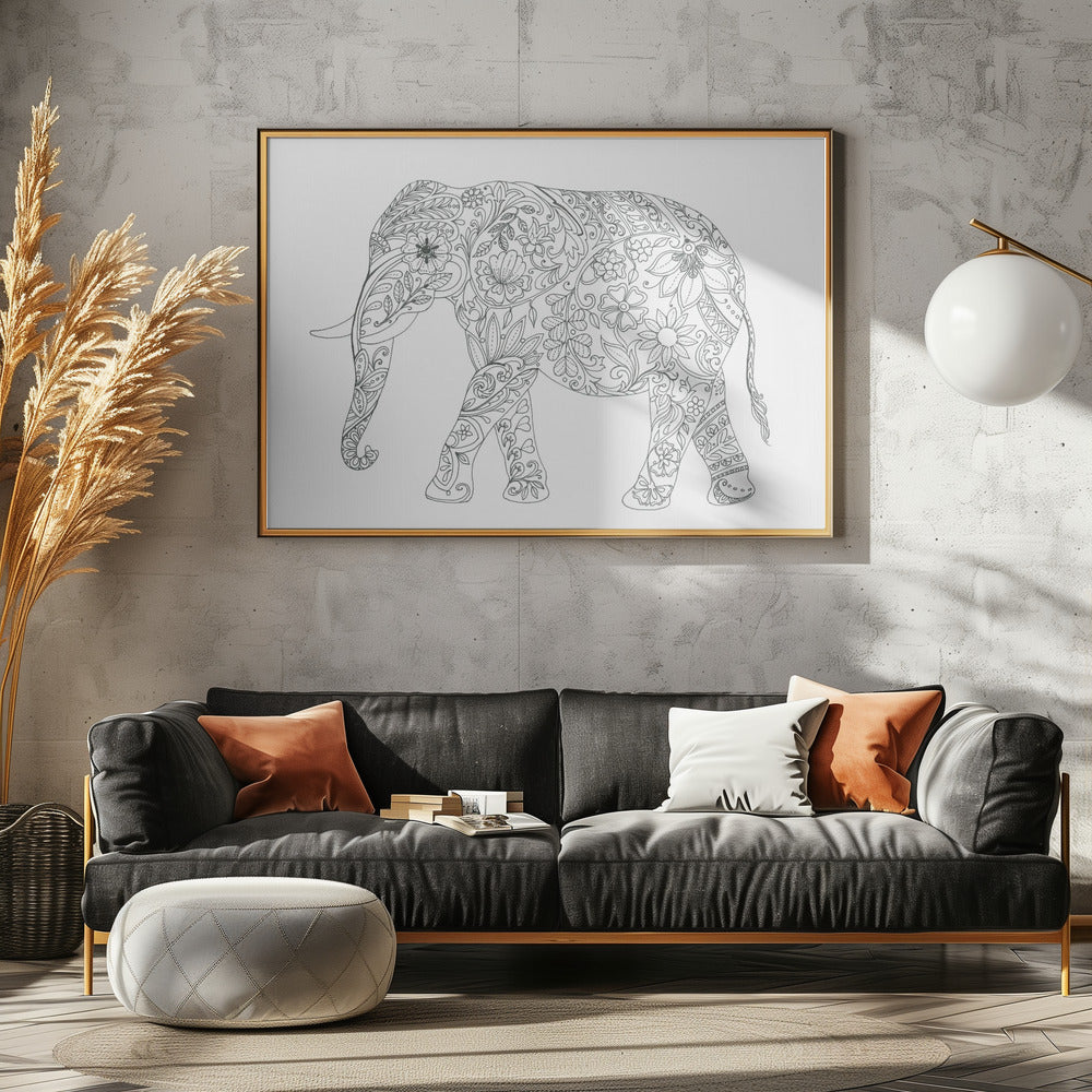 Floral Elephant | Canvas