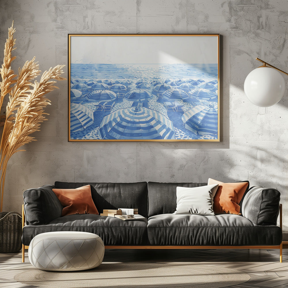 Striped Umbrellas | Poster