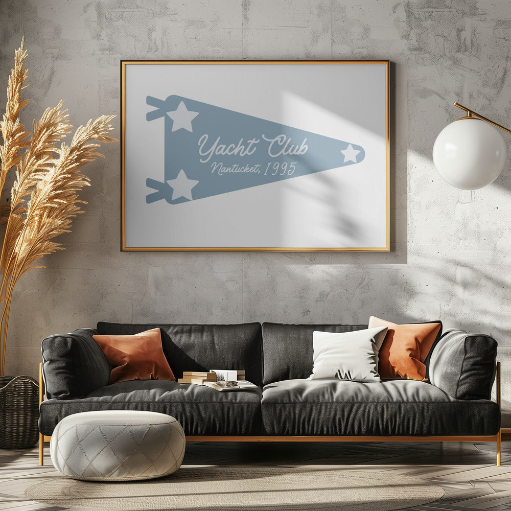Yacht Club Blue Pennant | Poster