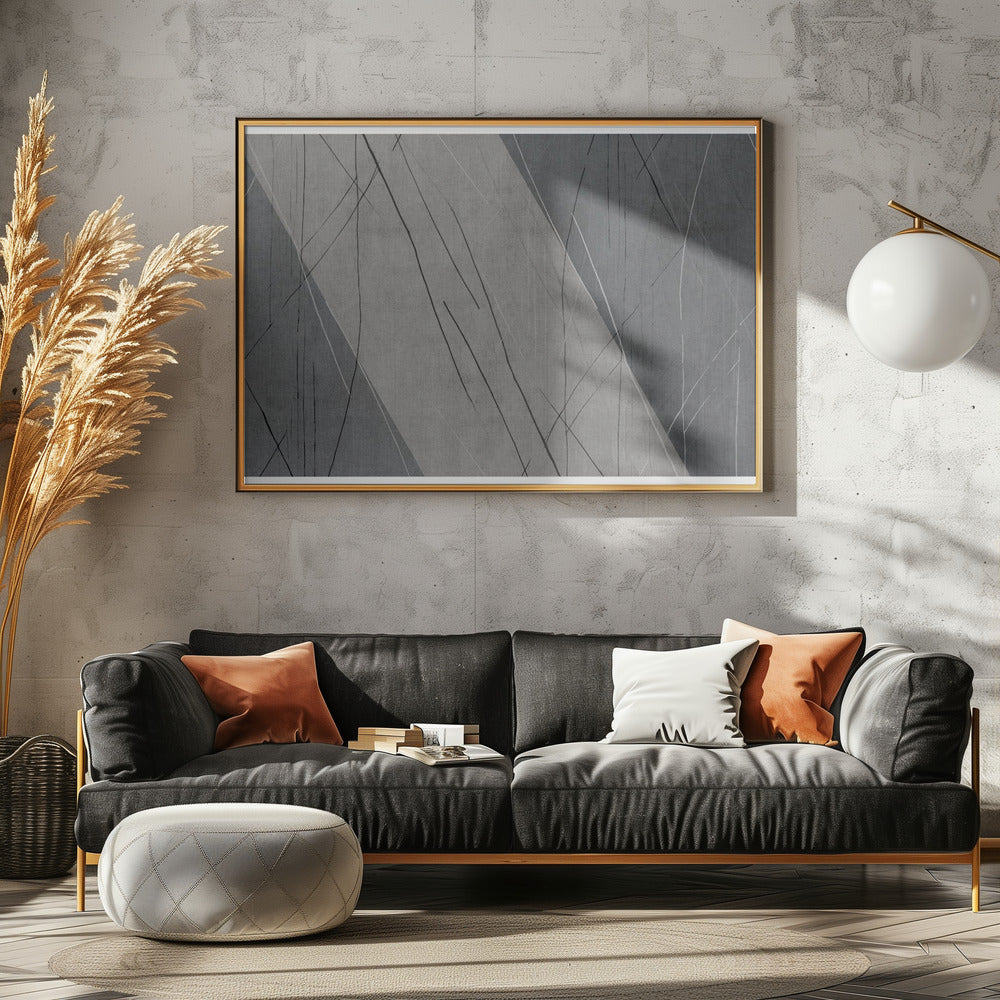 Abstract Lines on Grey | Canvas
