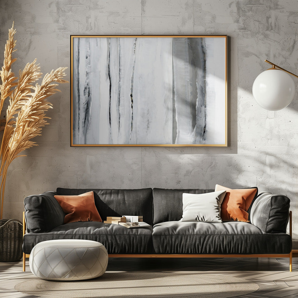 Vertical Strokes In Monochromatic Tones | Poster