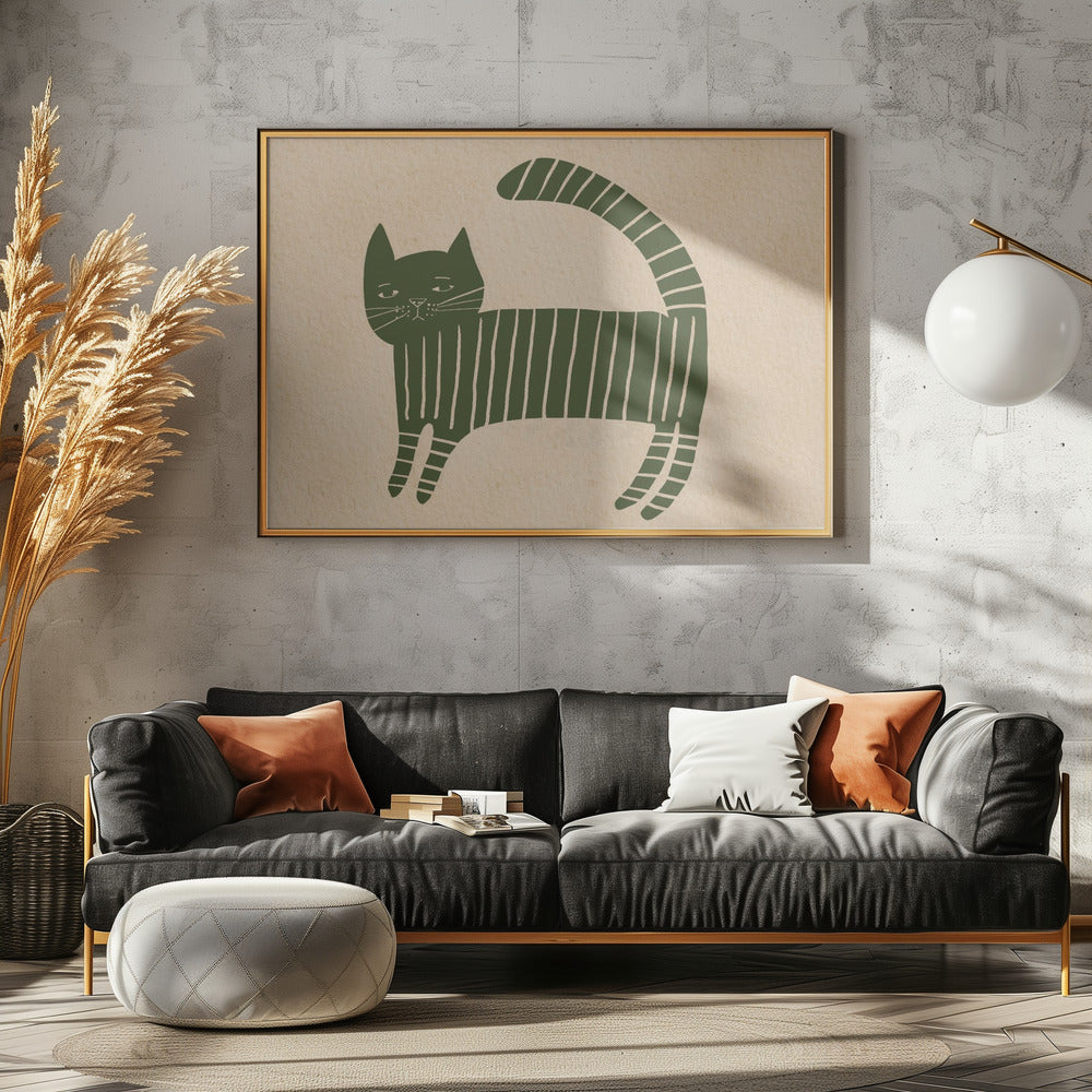 Green cat nursey | Poster