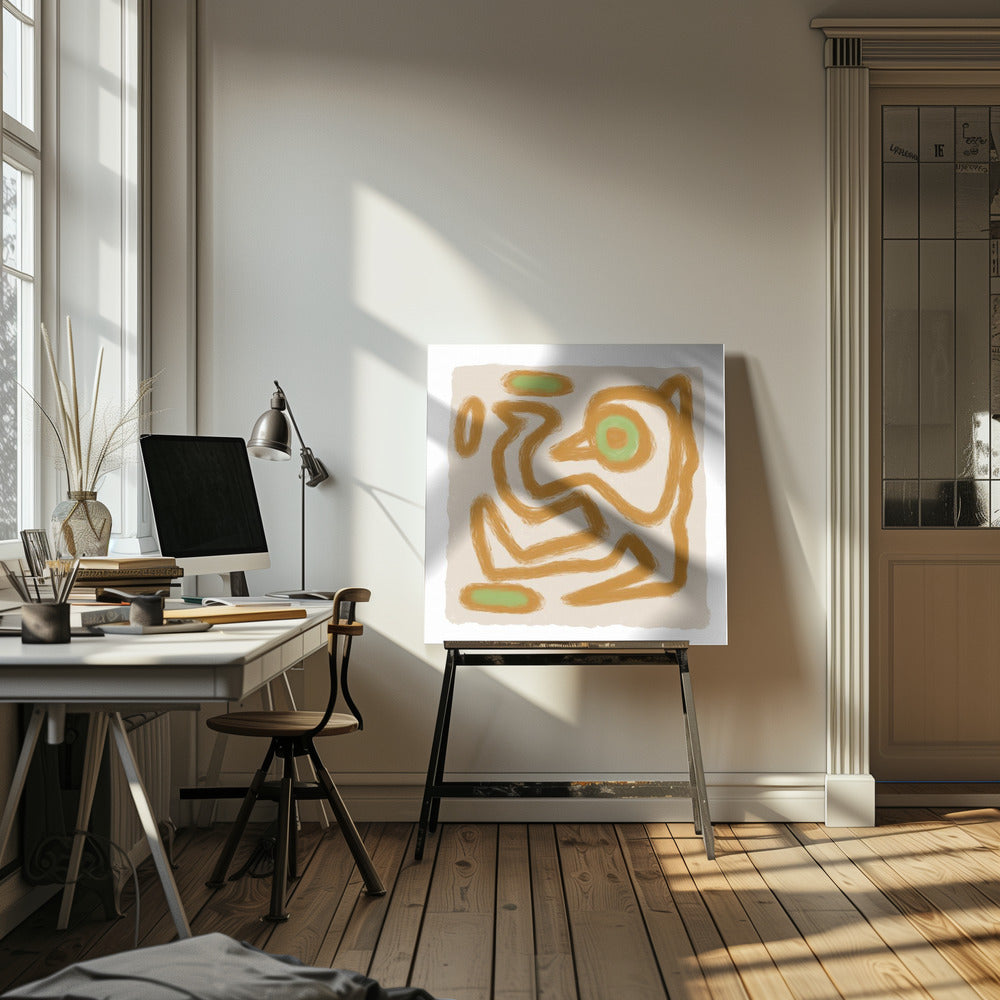 Tan Scribble 2 | Canvas