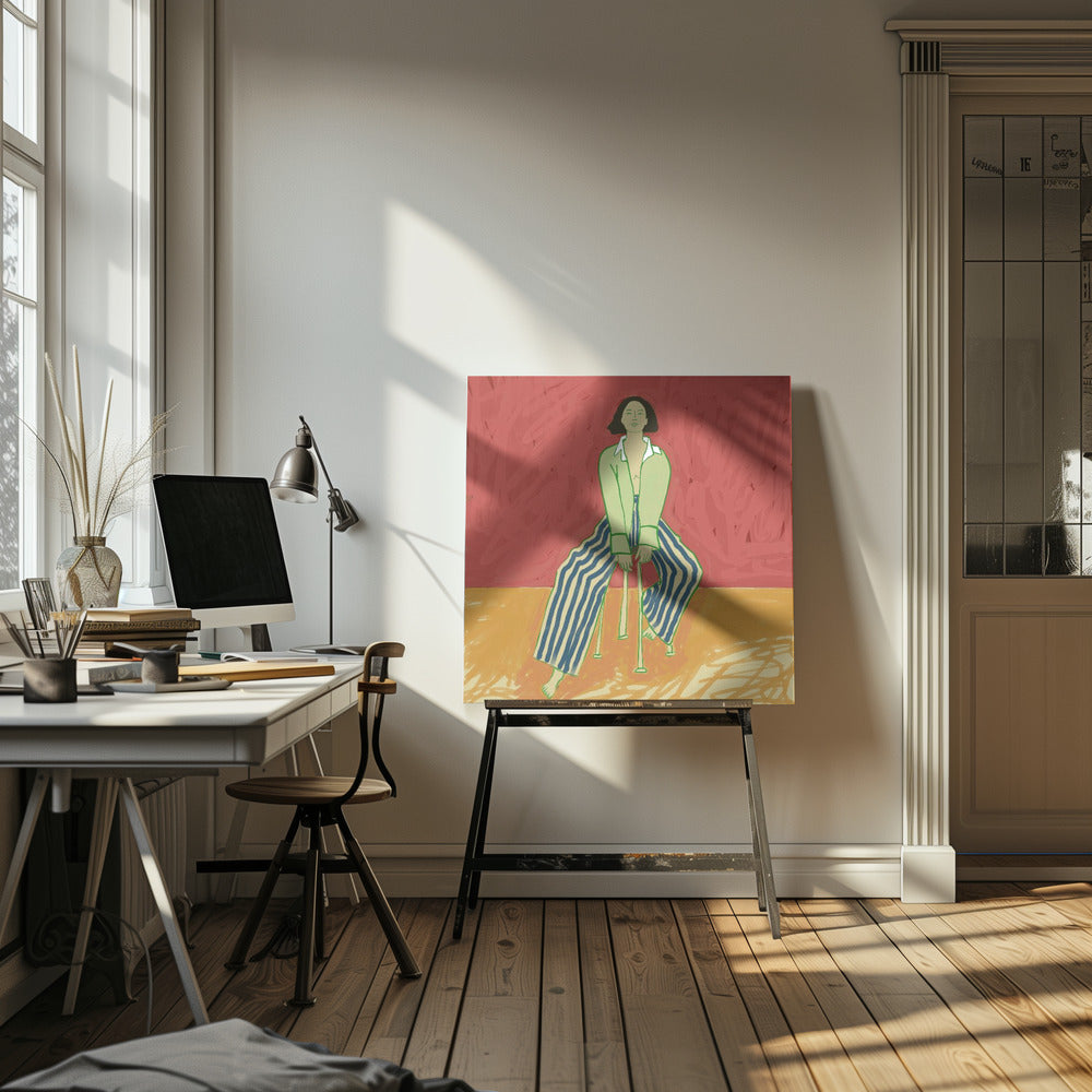 Woman on stool | Canvas