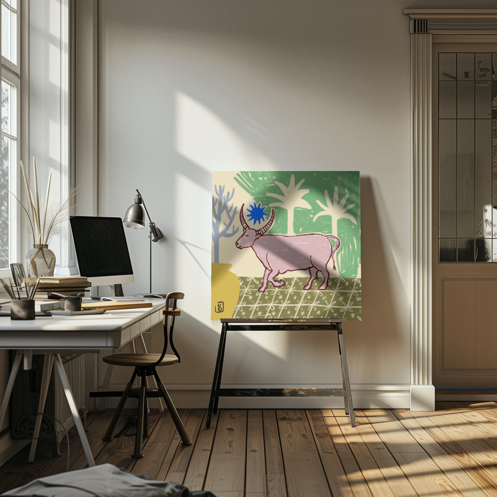 Azure Horned Oasis | Canvas