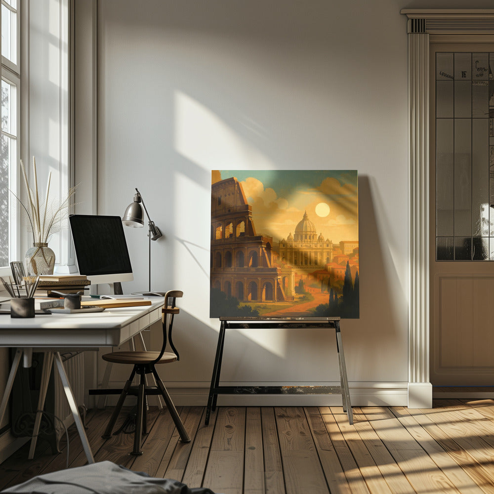 Rome At Golden Dawn | Canvas