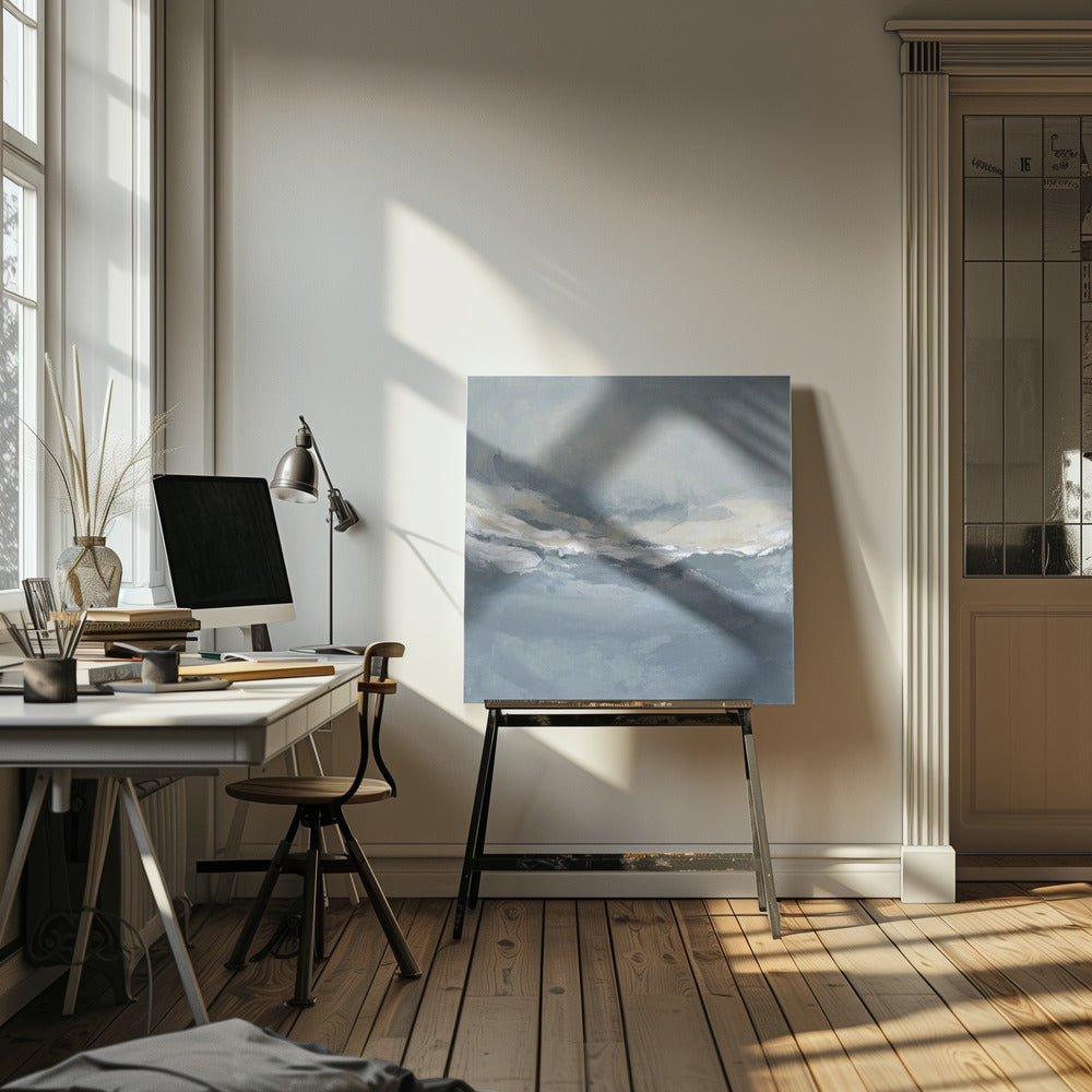 Serene Rolling Waves Beneath a Tranquil Sky | Canvas