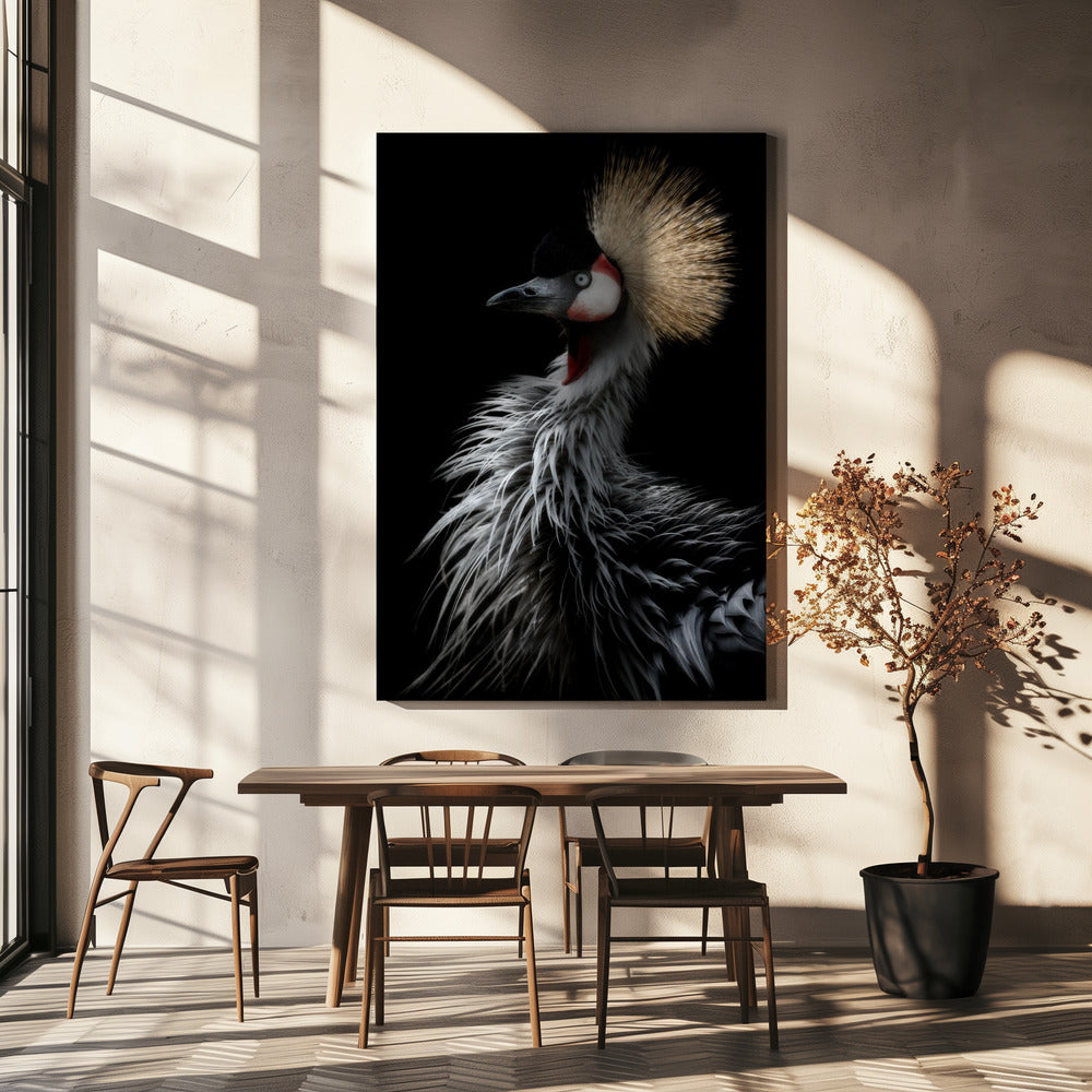 Crowned crane's portrait | Canvas