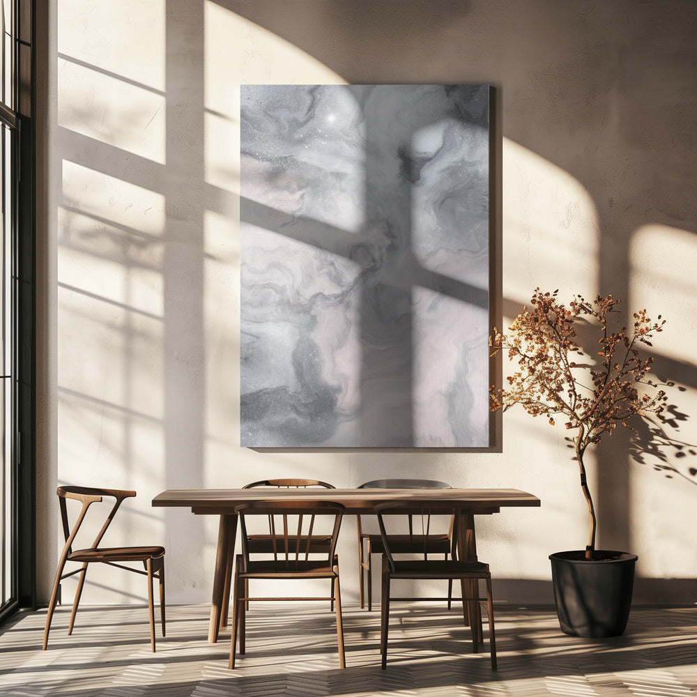 Swirling gray and White Marble Textures | Canvas