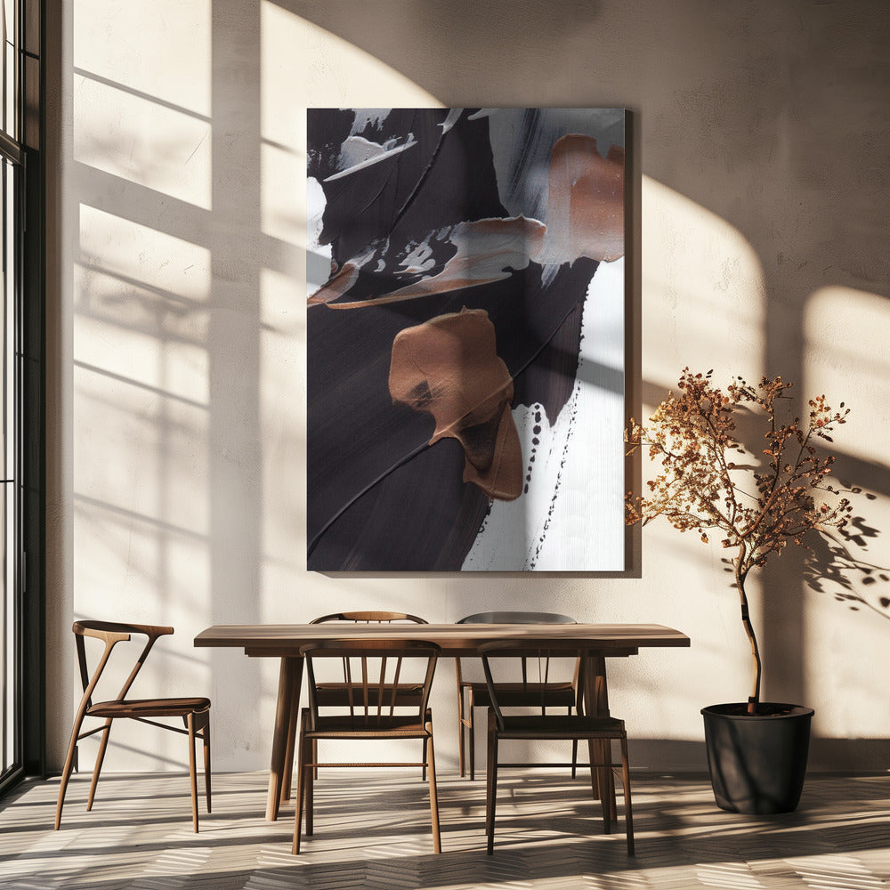 Dynamic Brushstrokes in Brown and Copper | Canvas