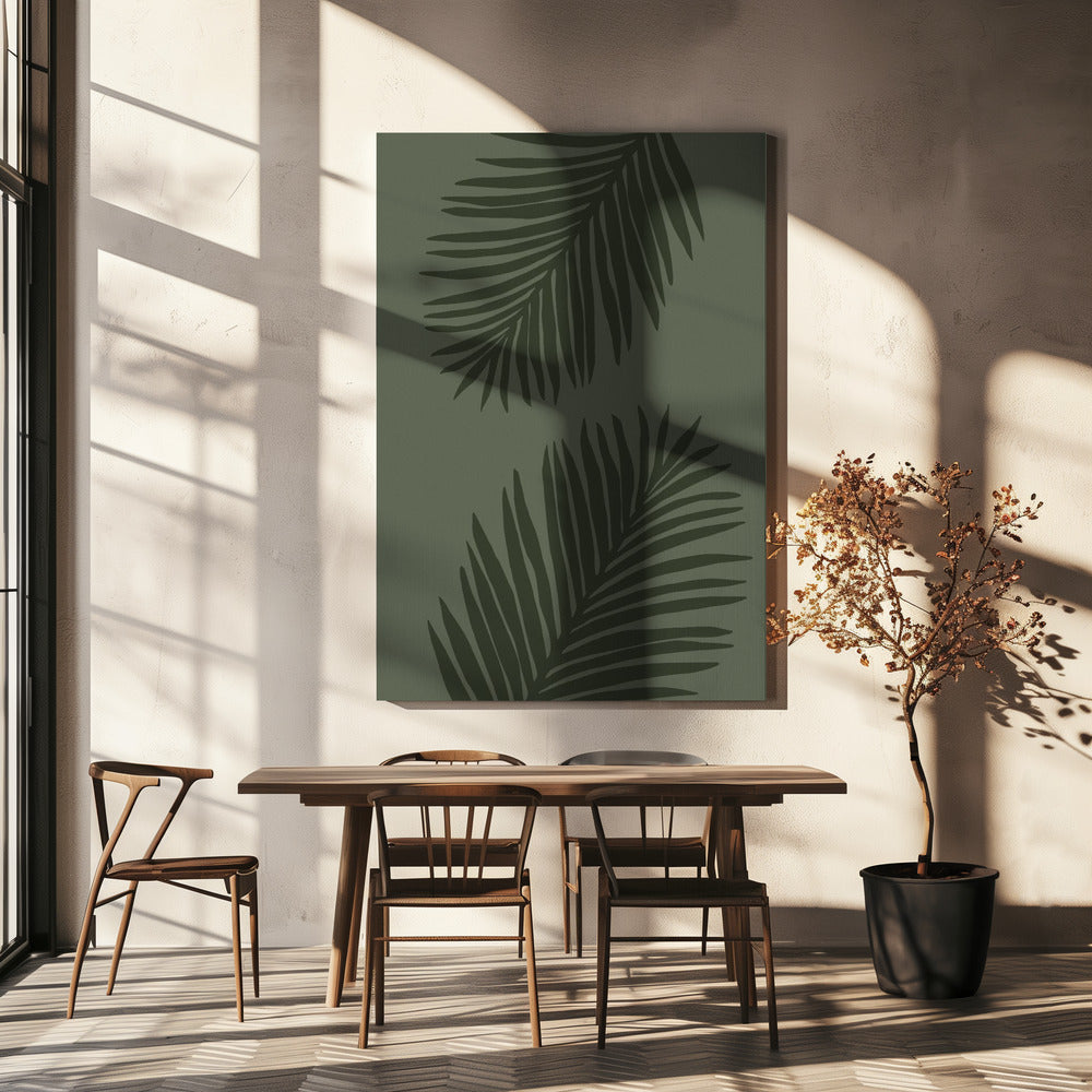 PALM LEAF 05 ALL GREEN | Canvas