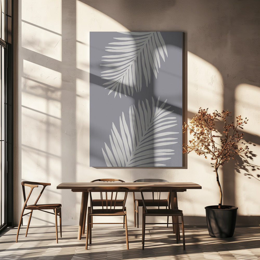 PALM LEAF 03 MEDIUM GRAY | Canvas
